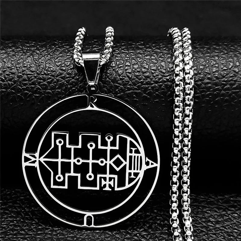 Astaroth Sigil Goetia Stainless Steel Necklace | Solomon Demon Seal Pendant Jewelry