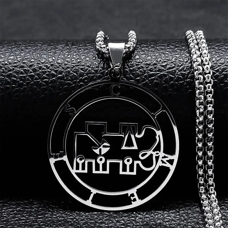 Astaroth Sigil Goetia Stainless Steel Necklace | Solomon Demon Seal Pendant Jewelry
