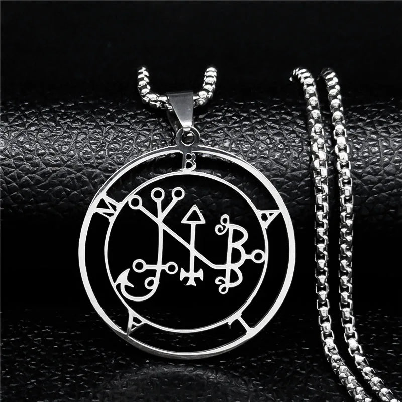 Astaroth Sigil Goetia Stainless Steel Necklace | Solomon Demon Seal Pendant Jewelry