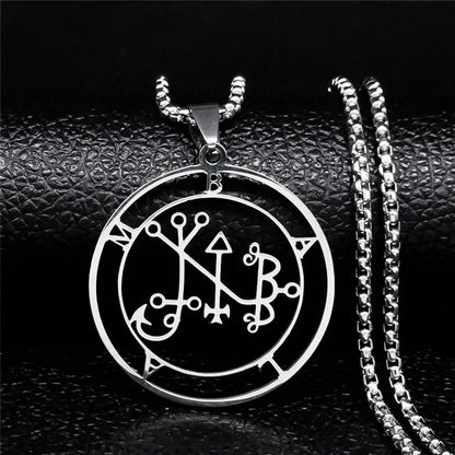Astaroth Sigil Goetia Stainless Steel Necklace | Solomon Demon Seal Pendant Jewelry