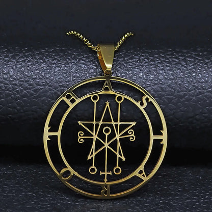 Astaroth Sigil Goetia Stainless Steel Necklace | Solomon Demon Seal Pendant Jewelry