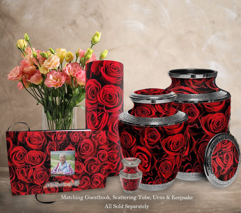 Crimson Rose Extra Large Urn or Companion Urn – Extra Large Urns for Human Ashes | XL Urn & XXL Urn