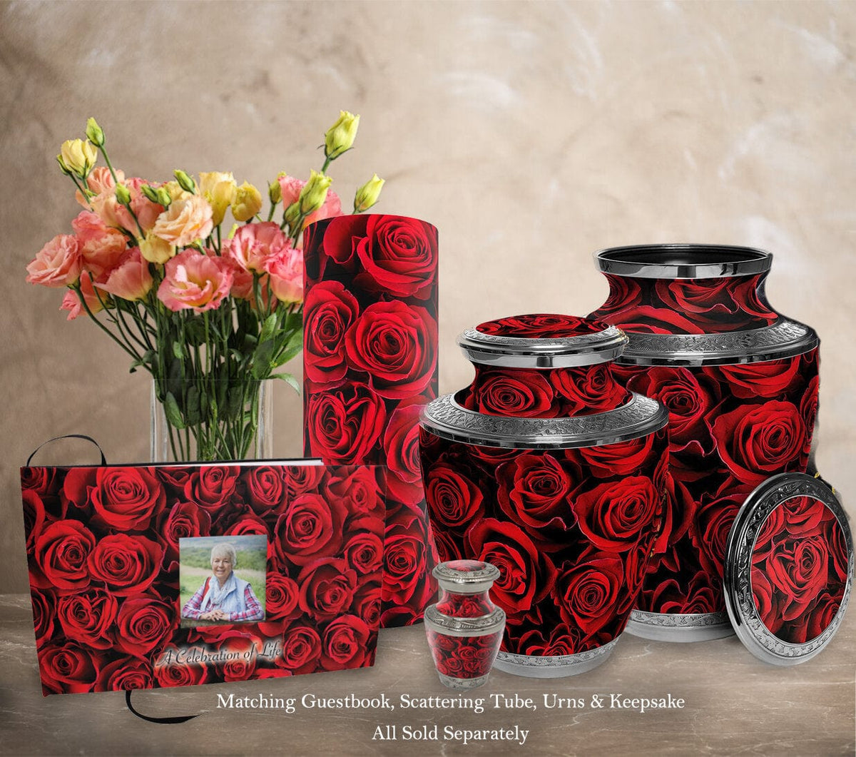 Crimson Rose Extra Large Urn or Companion Urn – Extra Large Urns for Human Ashes | XL Urn &amp; XXL Urn