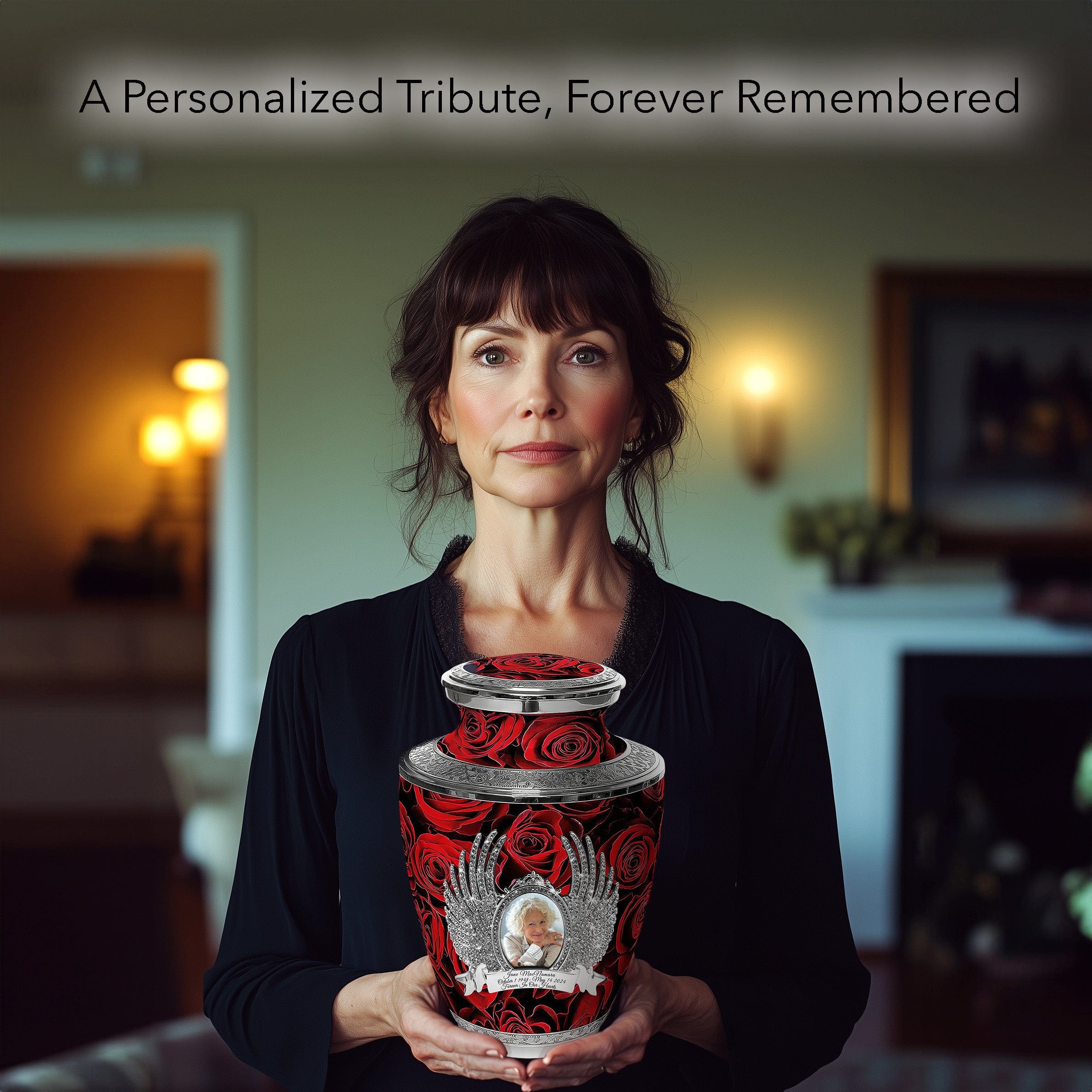 Crimson Rose Extra Large Urn or Companion Urn – Extra Large Urns for Human Ashes | XL Urn & XXL Urn