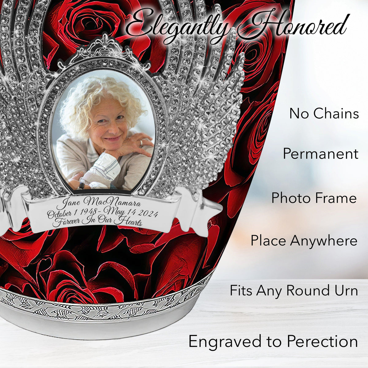 Crimson Rose Extra Large Urn or Companion Urn – Extra Large Urns for Human Ashes | XL Urn &amp; XXL Urn