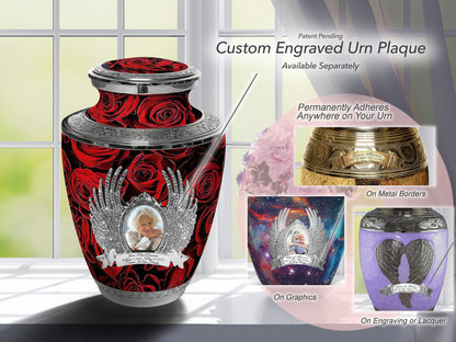 Crimson Rose Extra Large Urn or Companion Urn – Extra Large Urns for Human Ashes | XL Urn &amp; XXL Urn