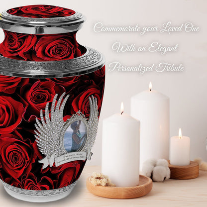 Crimson Rose Extra Large Urn or Companion Urn – Extra Large Urns for Human Ashes | XL Urn &amp; XXL Urn
