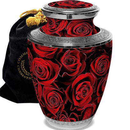 Crimson Rose Extra Large Urn or Companion Urn – Extra Large Urns for Human Ashes | XL Urn &amp; XXL Urn