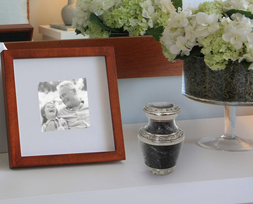 Marble Elegance Black Extra Large Urn or Companion Urn – Extra Large Urns for Human Ashes | XL Urn & XXL Urn