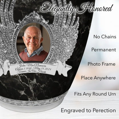 Marble Elegance Black Extra Large Urn or Companion Urn – Extra Large Urns for Human Ashes | XL Urn &amp; XXL Urn