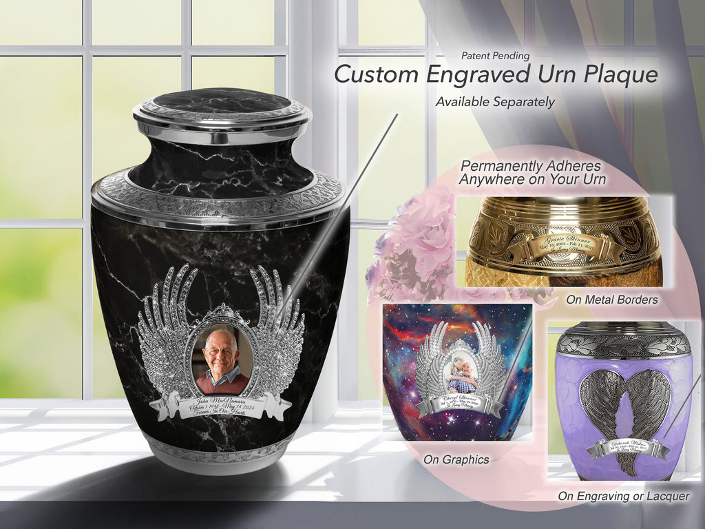 Marble Elegance Black Extra Large Urn or Companion Urn – Extra Large Urns for Human Ashes | XL Urn & XXL Urn