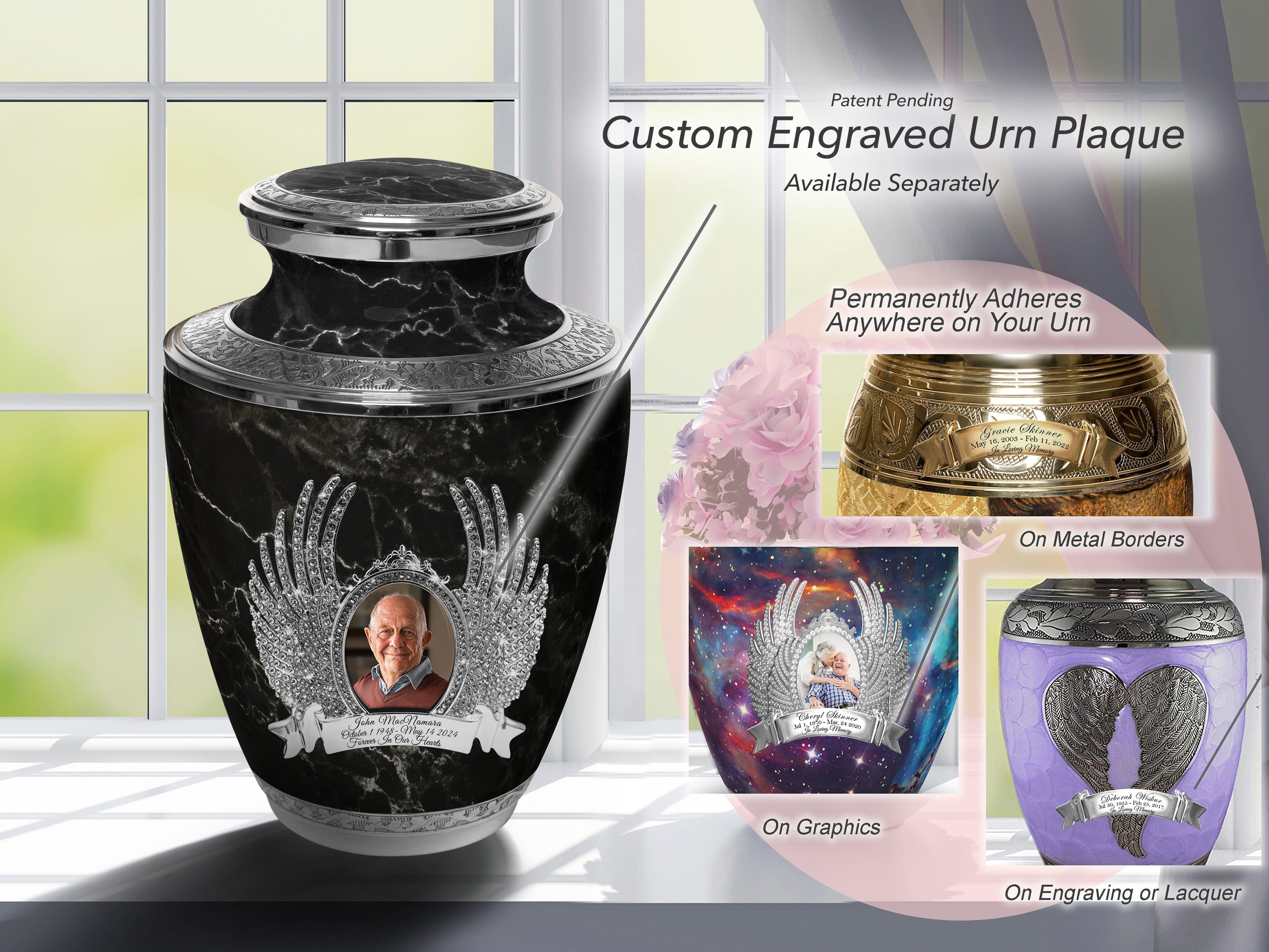 Marble Elegance Black Extra Large Urn or Companion Urn – Extra Large Urns for Human Ashes | XL Urn & XXL Urn