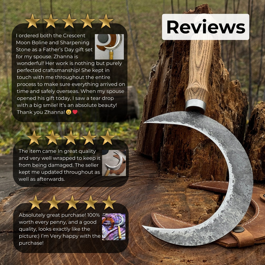Hand-Forged Athame Ritual Witch Sickle, ⌀16.5 cm (6.5 inches)