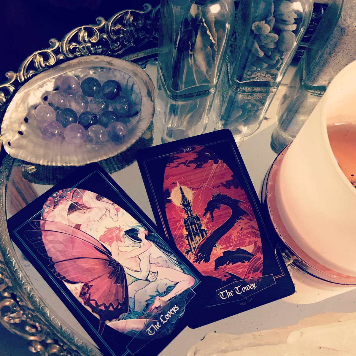 Children of Litha tarot card deck &amp; book set- BLACK EDITION