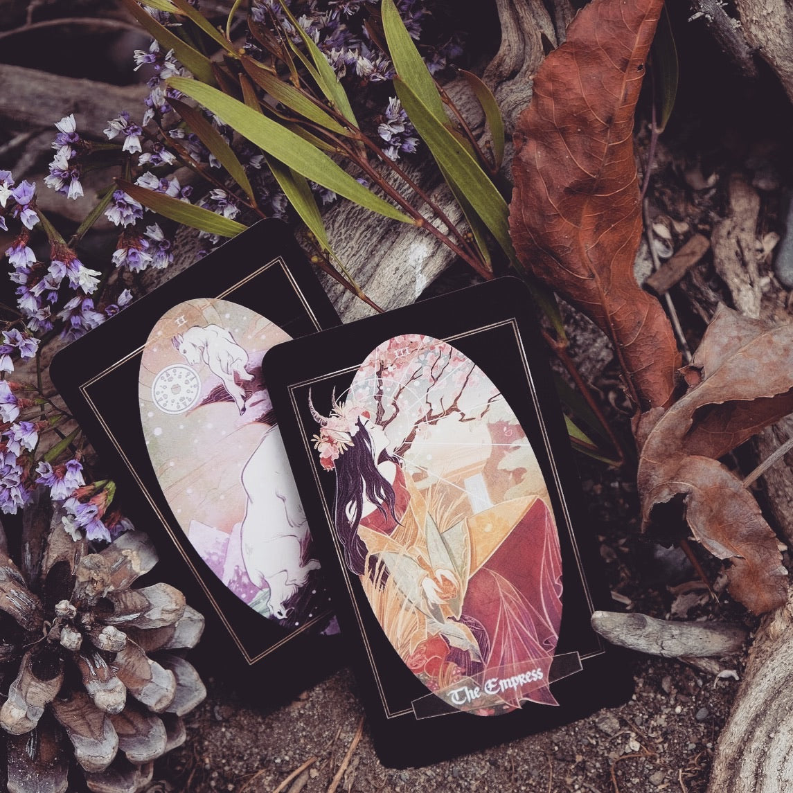 Children of Litha tarot card deck &amp; book set- BLACK EDITION