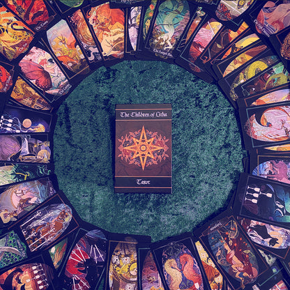 Children of Litha tarot card deck &amp; book set- BLACK EDITION