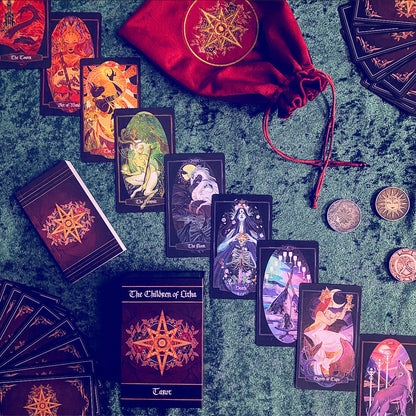 Children of Litha tarot card deck &amp; book set- BLACK EDITION
