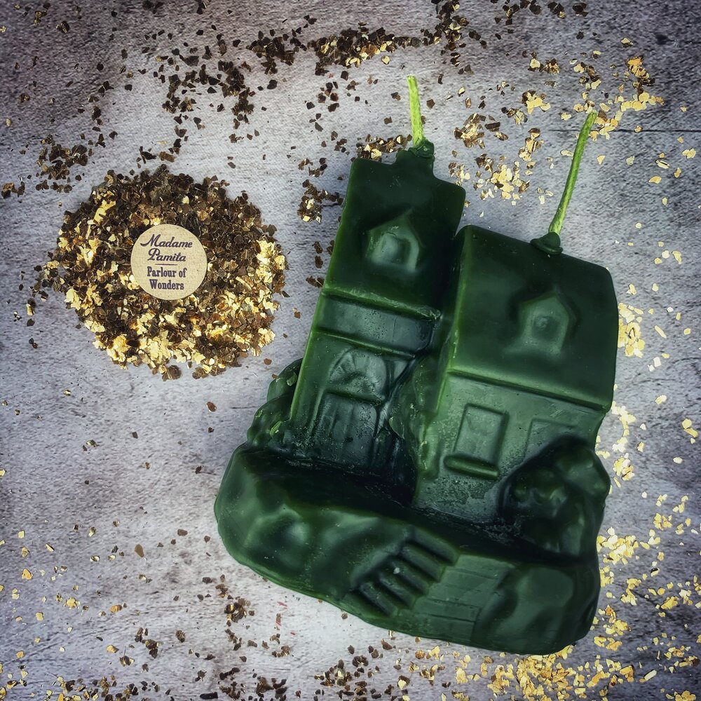 Beeswax Happy House Spell Candle - Home Protection, Harmony &amp; Blessings Magic