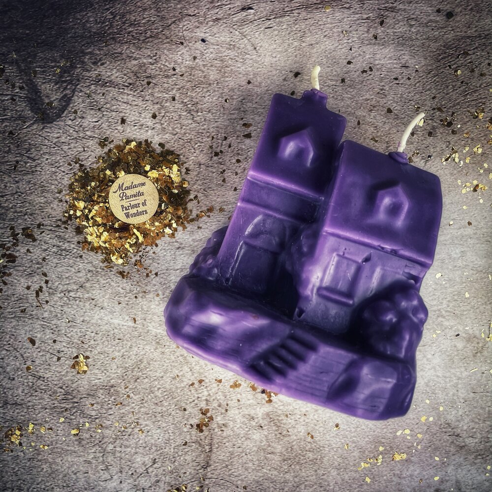 Beeswax Happy House Spell Candle - Home Protection, Harmony &amp; Blessings Magic