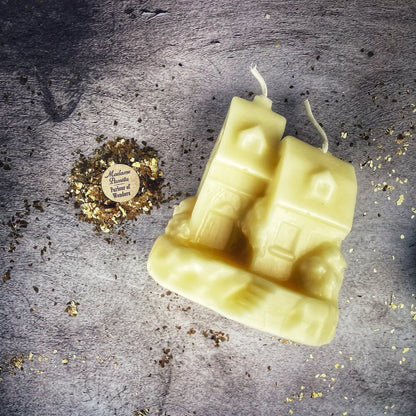 Beeswax Happy House Spell Candle - Home Protection, Harmony &amp; Blessings Magic