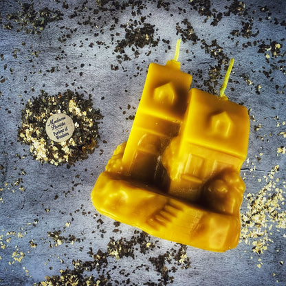 Beeswax Happy House Spell Candle - Home Protection, Harmony &amp; Blessings Magic