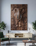 Majestic African Elephant 3D Relief Wood Wall Art